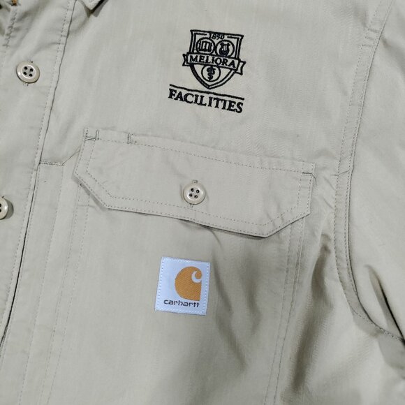 Carharrt FORCE Relaxed Fit Short Sleeve Button Front Collared Shirt Men's Medium - Picture 5 of 14